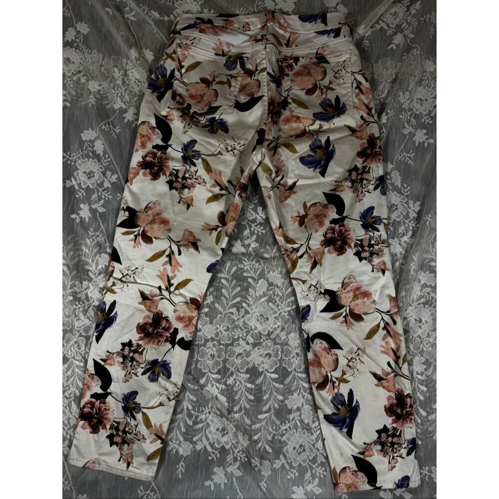 JEN7 by 7 For All Mankind Floral Print Cropped Skinny Jeans – Size 8 | White Bas - Picture 2 of 5